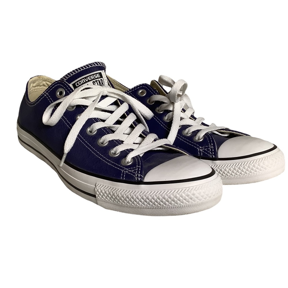 Unisex Leather Converse Chuck Taylors Blue Size 9.5 Men / 11 Women